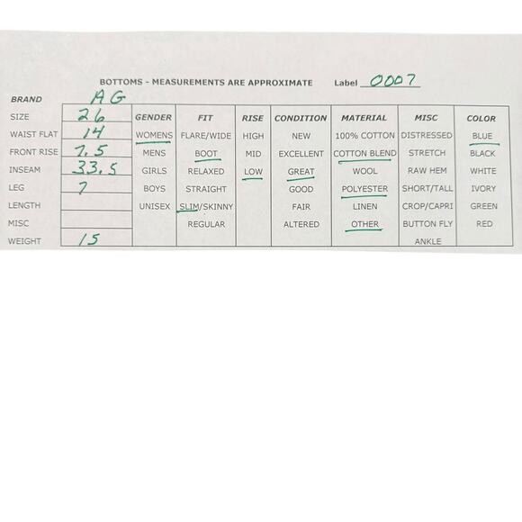 Adriano Goldschmied Women The Ballad Low Rise Slim Bootcut Jeans Dark 26R - Picture 9 of 9